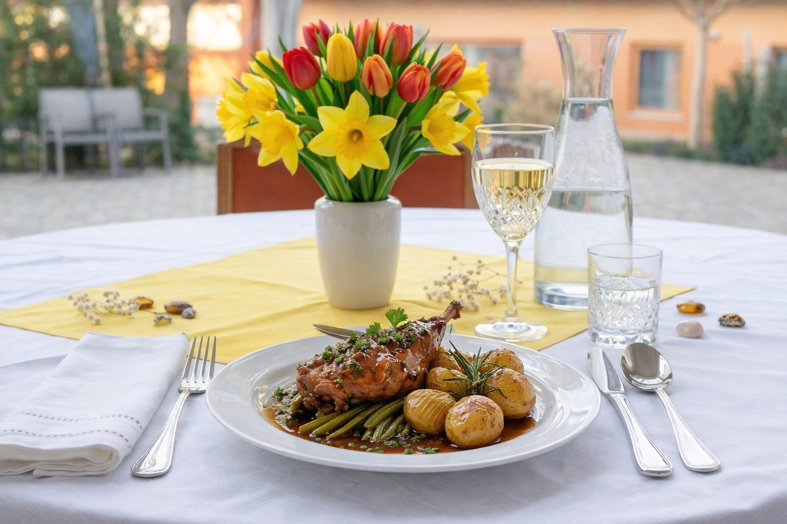 Geschmorte Kaninchenkeule